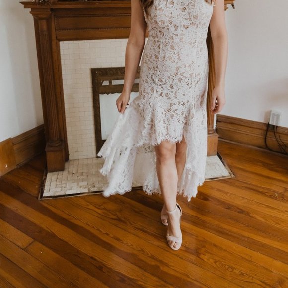 High-low white lace dress - Picture 12 of 13